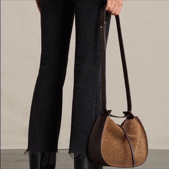 All Saints mini echo calfskin suede  leather hobo - Picture 4 of 8